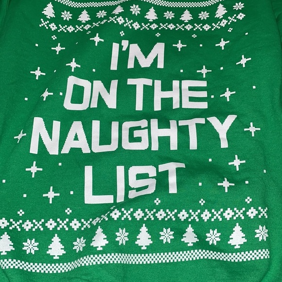“I’m On The Naughty List” Christmas Crewneck Sweater - Picture 2 of 5